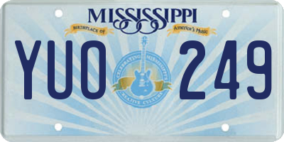 MS license plate YUO249