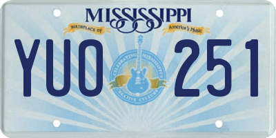 MS license plate YUO251