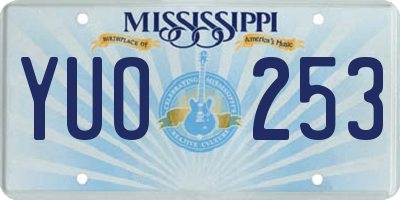 MS license plate YUO253