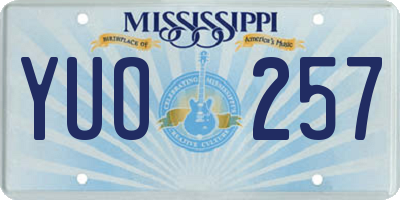 MS license plate YUO257