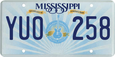 MS license plate YUO258
