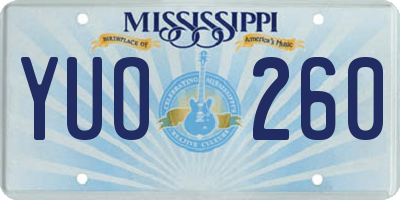 MS license plate YUO260