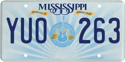 MS license plate YUO263
