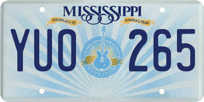 MS license plate YUO265