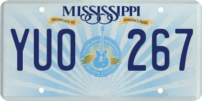 MS license plate YUO267