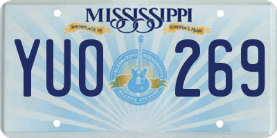 MS license plate YUO269