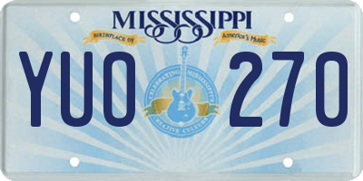 MS license plate YUO270