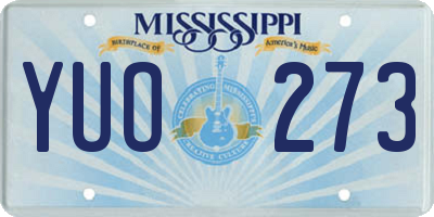 MS license plate YUO273