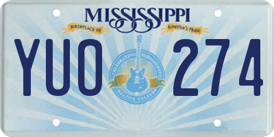 MS license plate YUO274