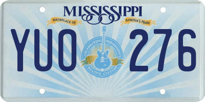 MS license plate YUO276