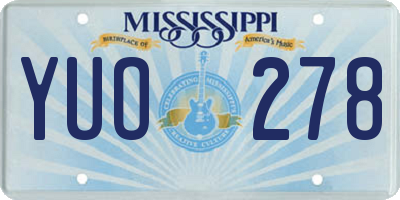 MS license plate YUO278