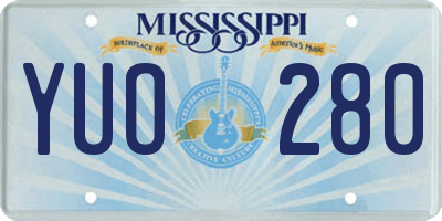 MS license plate YUO280