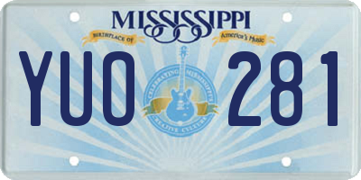 MS license plate YUO281