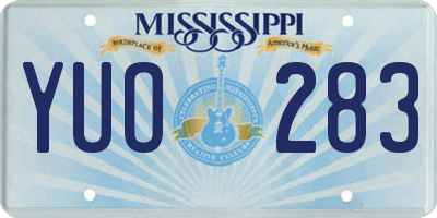 MS license plate YUO283