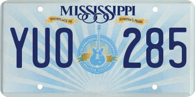 MS license plate YUO285