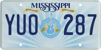 MS license plate YUO287