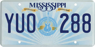 MS license plate YUO288
