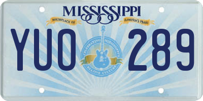 MS license plate YUO289