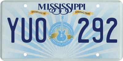 MS license plate YUO292