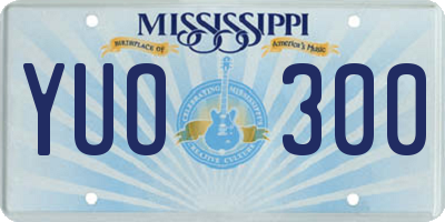 MS license plate YUO300