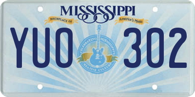 MS license plate YUO302