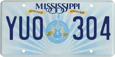 MS license plate YUO304