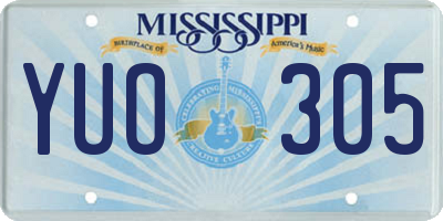 MS license plate YUO305