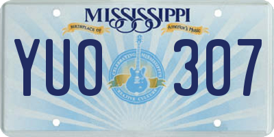 MS license plate YUO307
