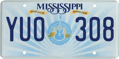 MS license plate YUO308