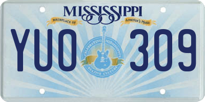 MS license plate YUO309