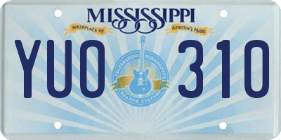 MS license plate YUO310