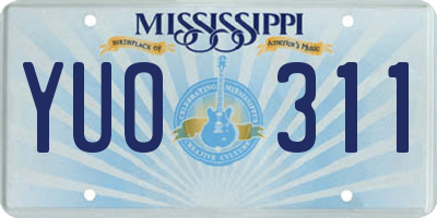 MS license plate YUO311