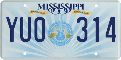 MS license plate YUO314