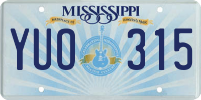 MS license plate YUO315