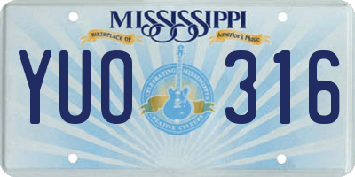 MS license plate YUO316