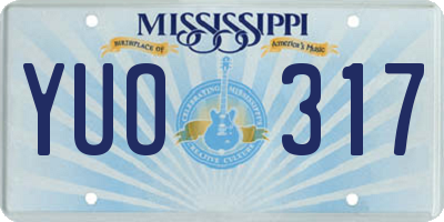 MS license plate YUO317