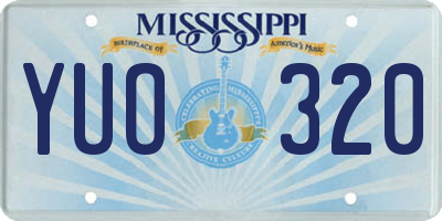 MS license plate YUO320