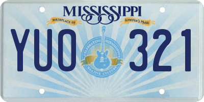 MS license plate YUO321