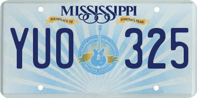 MS license plate YUO325