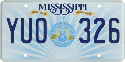 MS license plate YUO326