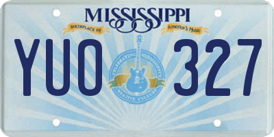 MS license plate YUO327