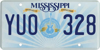 MS license plate YUO328