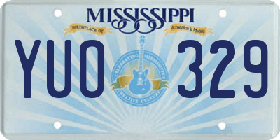 MS license plate YUO329