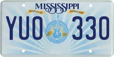 MS license plate YUO330