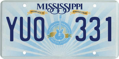 MS license plate YUO331