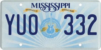MS license plate YUO332