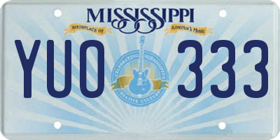 MS license plate YUO333