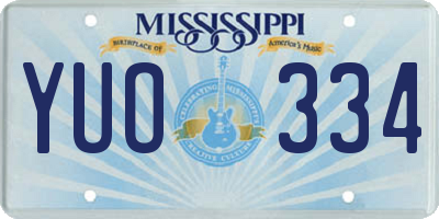 MS license plate YUO334