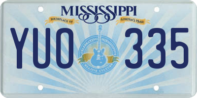 MS license plate YUO335