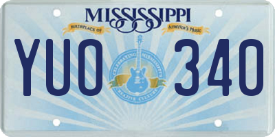 MS license plate YUO340